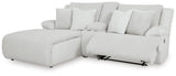 Top Tier Alloy Velvet 3-Piece Reclining Sectional Sofa with Chaise angled view