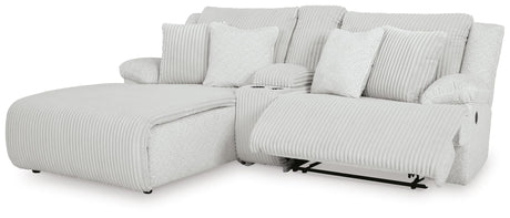 Top Tier Alloy Velvet 3-Piece Reclining Sectional Sofa with Chaise angled view