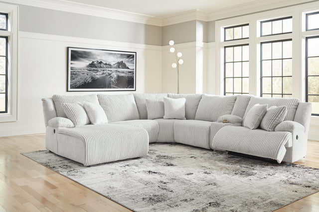 Top Tier Alloy Velvet 6-Piece Reclining Sectional with Chaise from Ella Furniture