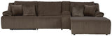 Top Tier Chocolate 4-Piece Reclining Sectional with Chaise from Ella Furniture