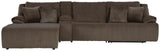 Top Tier Chocolate 4-Piece Reclining Sectional with Chaise from Ella Furniture