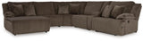 Top Tier Chocolate Velvet 6-Piece Reclining Sectional with Chaise view 2