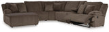 Top Tier Chocolate Velvet 6-Piece Reclining Sectional with Chaise view 3