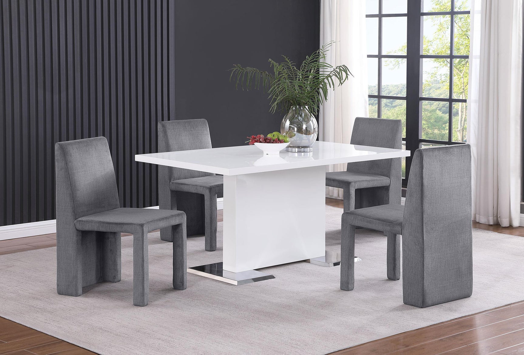 Tordera Velvet Upholstered Dining Side Chair Grey (Set of 2) 108512 - Ella Furniture