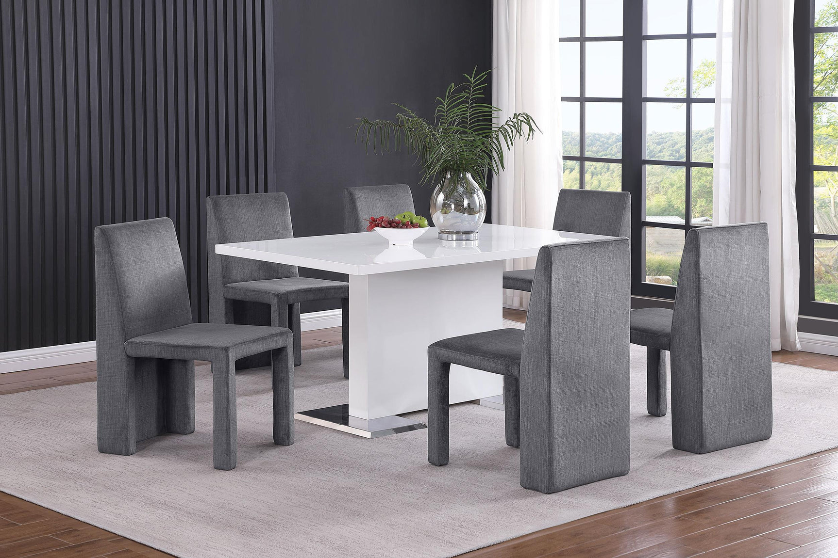 Tordera Velvet Upholstered Dining Side Chair Grey (Set of 2) 108512 - Ella Furniture
