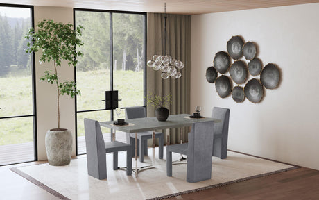 Tordera Velvet Upholstered Dining Side Chair Grey (Set of 2) 108512 - Ella Furniture