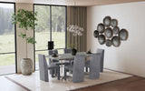 Tordera Velvet Upholstered Dining Side Chair Grey (Set of 2) 108512 - Ella Furniture