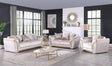 Torino Champagne Sofa, Loveseat, and Chair Set with Gold Framework from Ella Furniture