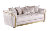 Torino Champagne Sofa, Loveseat, and Chair Set with Gold Framework view 2