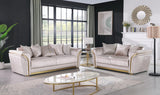 Torino Champagne Sofa, Loveseat, and Chair Set with Gold Framework view 5