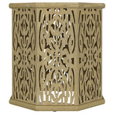 TORRES COLLECTION Torres Octagonal Solid Mango Wood Side Table Natural Brown 931148 - Ella Furniture