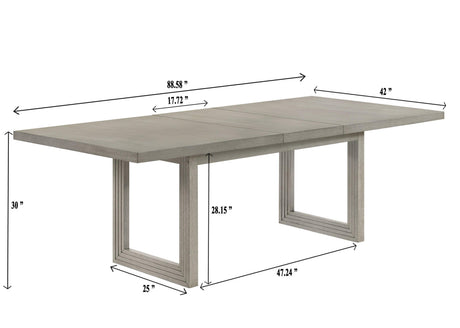 Torrie Gray/White Modern Solid Wood And Veneers Polyester Dining Room Set - Ella Furniture