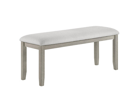Torrie Gray/White Modern Solid Wood And Veneers Polyester Dining Room Set - Ella Furniture
