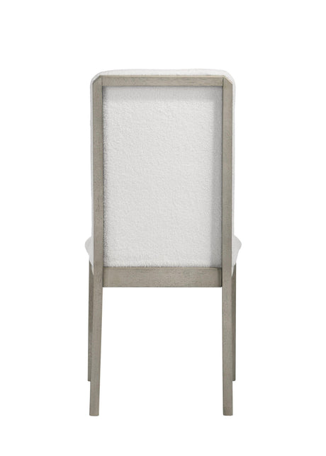 Torrie Gray/White Modern Solid Wood And Veneers Polyester Dining Room Set - Ella Furniture