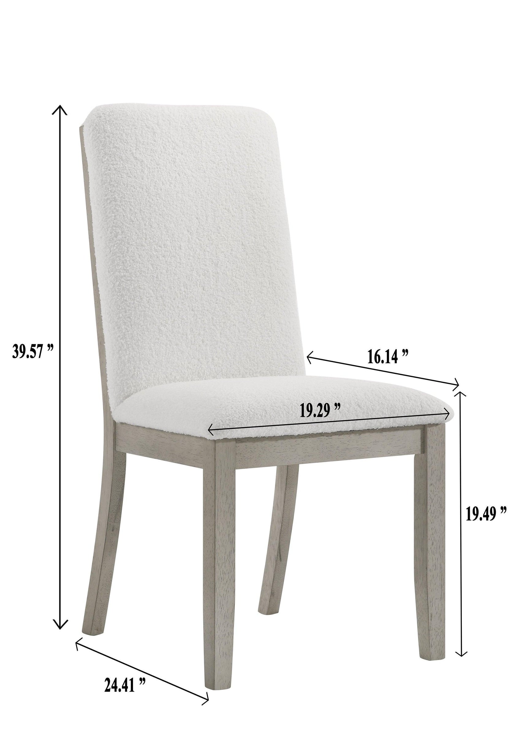 Torrie Gray/White Modern Solid Wood And Veneers Polyester Dining Room Set - Ella Furniture