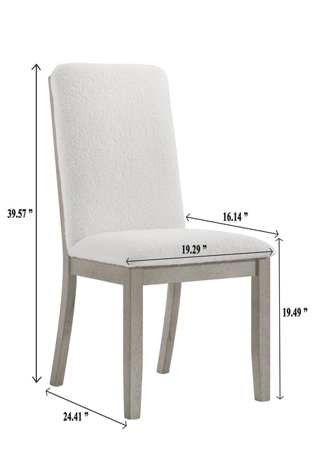 Torrie Gray/White Modern Solid Wood And Veneers Polyester Dining Room Set - Ella Furniture