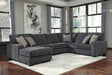 Tracling Slate Chenille 3-Piece Sectional with Chaise from Ella Furniture
