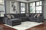 Tracling Slate Chenille 3-Piece Sectional with Chaise from Ella Furniture