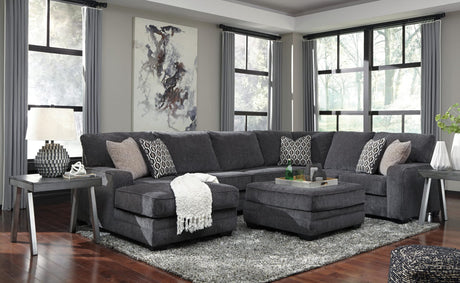 Tracling Slate Chenille 3-Piece Sectional with Chaise view 2