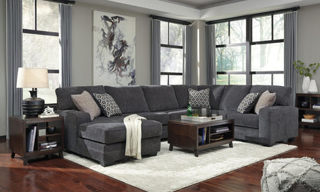 Tracling Slate Chenille 3-Piece Sectional with Chaise view 3