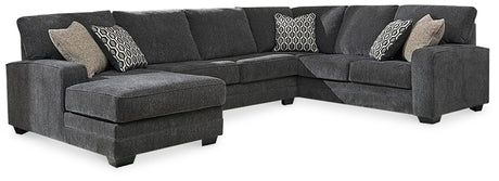 Tracling Slate Chenille 3-Piece Sectional with Chaise view 4