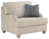 Traemore Linen Chair And Ottoman - Ella Furniture