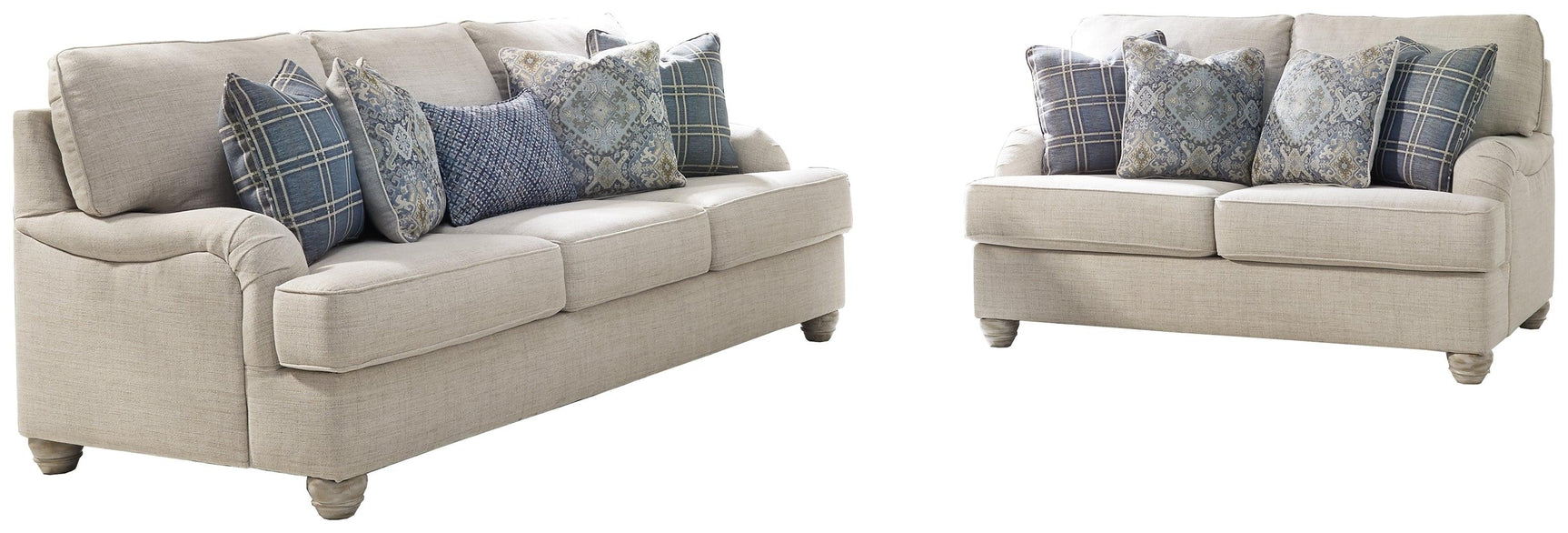 Traemore Linen Sofa And Loveseat - Ella Furniture