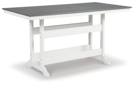 Transville Gray/white Outdoor Counter Height Dining Table And 4 Barstools PKG013815 - P210-642 | P210-124 | P210-124 - Ella Furniture
