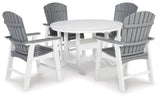 Transville Gray/white Outdoor Dining Table And 4 Chairs - Ella Furniture