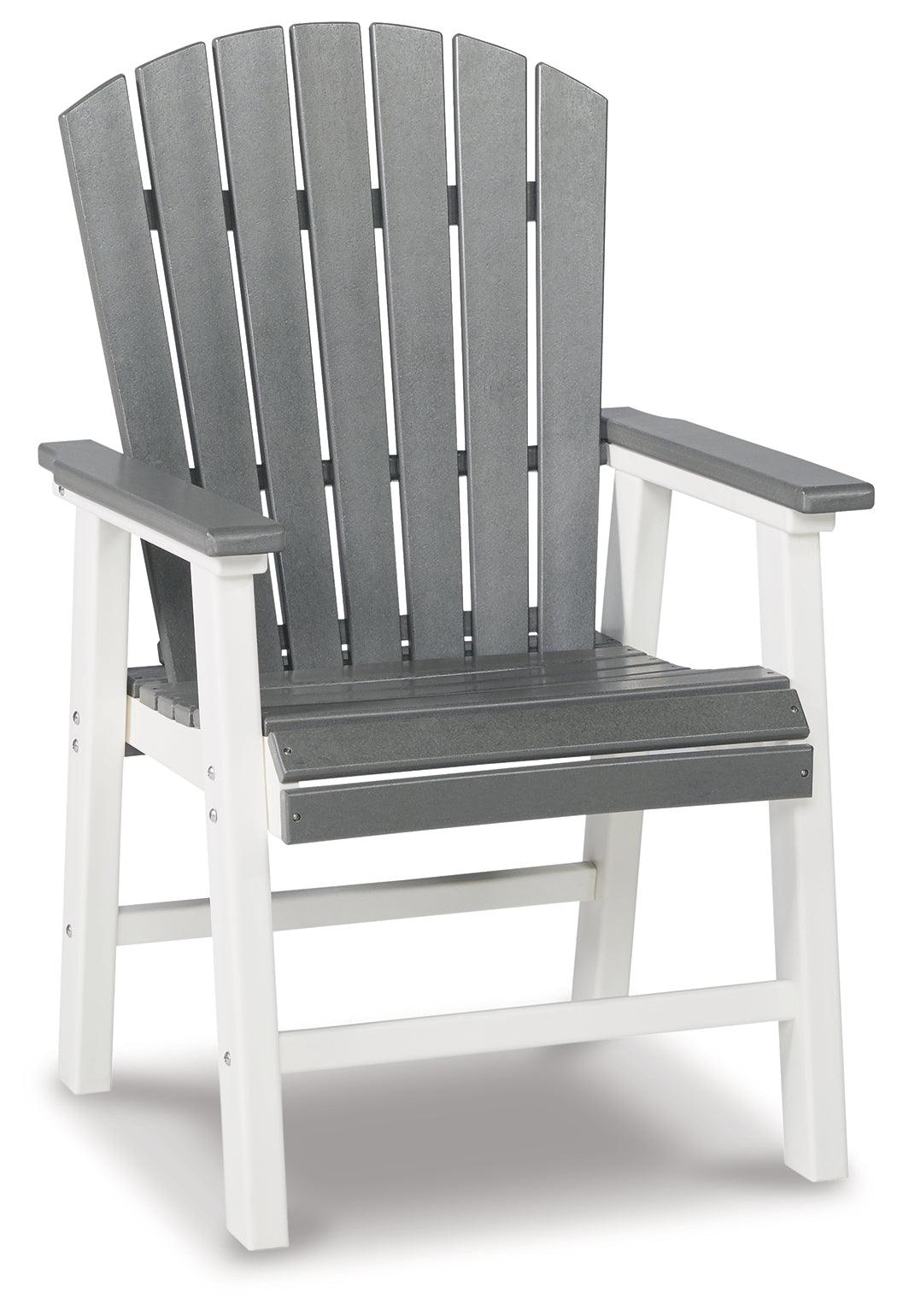 Transville Gray/white Outdoor Dining Table And 4 Chairs - Ella Furniture