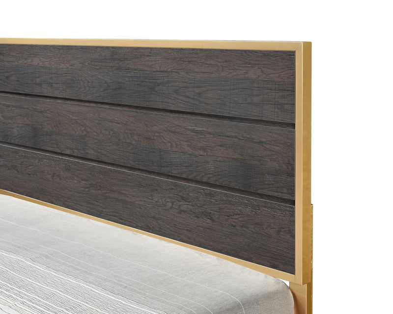 Trevor Dark Brown Modern Contemporary Solid Wood And Veneers 2-Drawers Nightstand - Ella Furniture