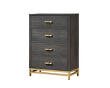 Trevor Dark Brown Modern Contemporary Solid Wood And Veneers 2-Drawers Nightstand - Ella Furniture