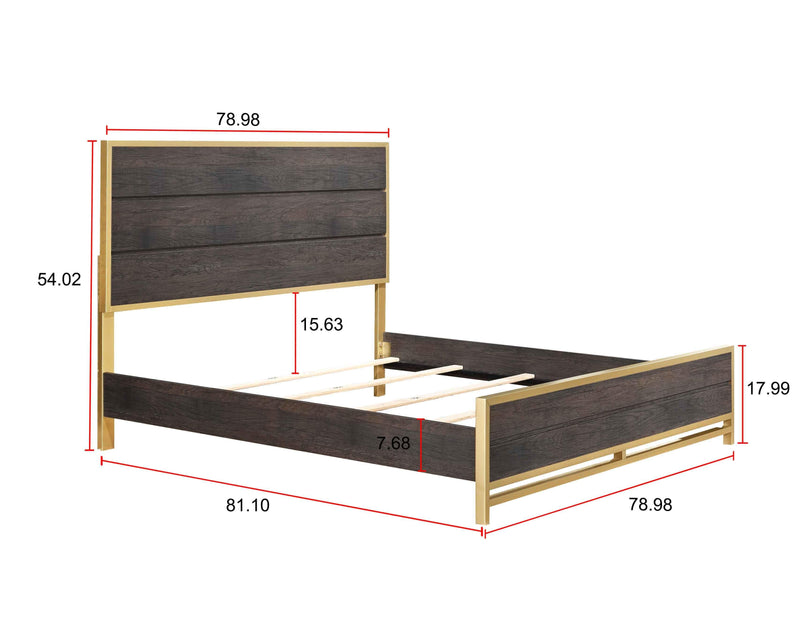 Trevor Dark Brown Modern Contemporary Solid Wood And Veneers 5-Drawers Chest - Ella Furniture