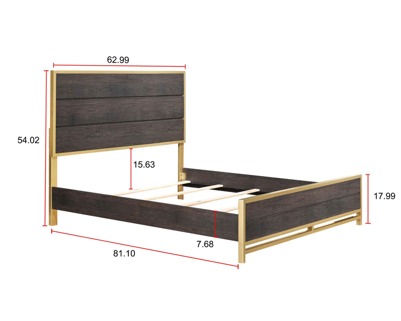Trevor Dark Brown Modern Contemporary Solid Wood And Veneers 5-Drawers Chest - Ella Furniture