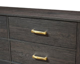 Trevor Dark Brown Modern Contemporary Solid Wood And Veneers 5-Drawers Chest - Ella Furniture