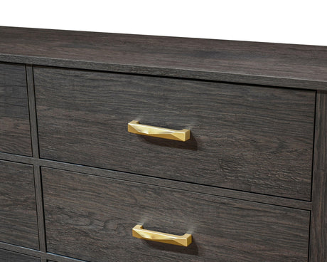 Trevor Dark Brown Modern Contemporary Solid Wood And Veneers 5-Drawers Chest - Ella Furniture