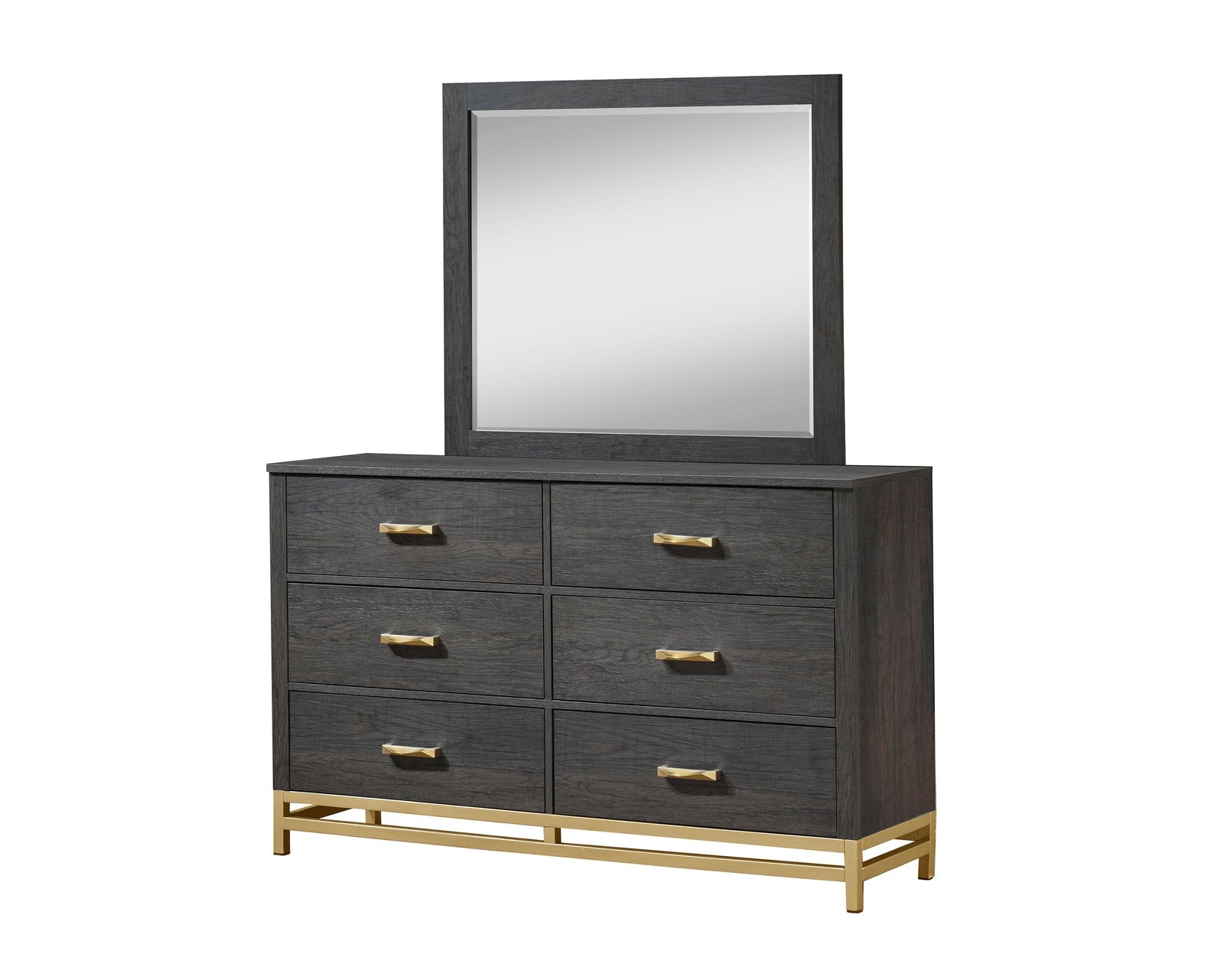 Trevor Dark Brown Modern Contemporary Solid Wood And Veneers 6-Drawers Dresser - Ella Furniture