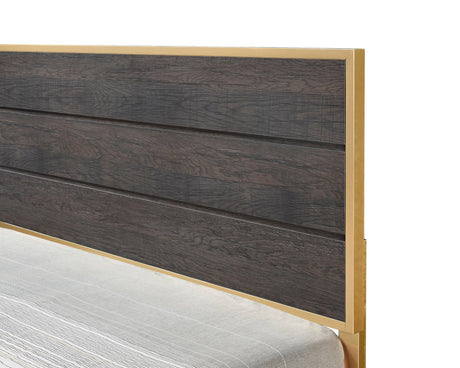 Trevor Dark Brown Modern Contemporary Solid Wood And Veneers Queen Bed - Ella Furniture