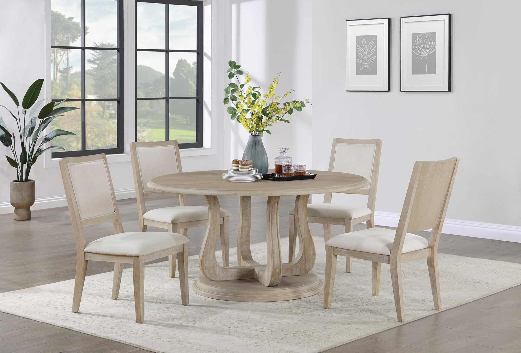 Trofello Cushioned Dining Side Chair White Washed (Set of 2) 123122 - Ella Furniture