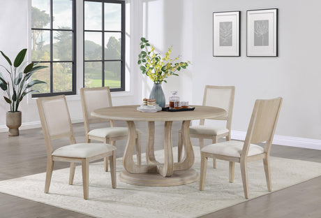 Trofello Cushioned Dining Side Chair White Washed (Set of 2) 123122 - Ella Furniture