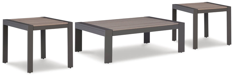 Tropicava Taupe Outdoor Coffee Table With 2 End Tables - Ella Furniture