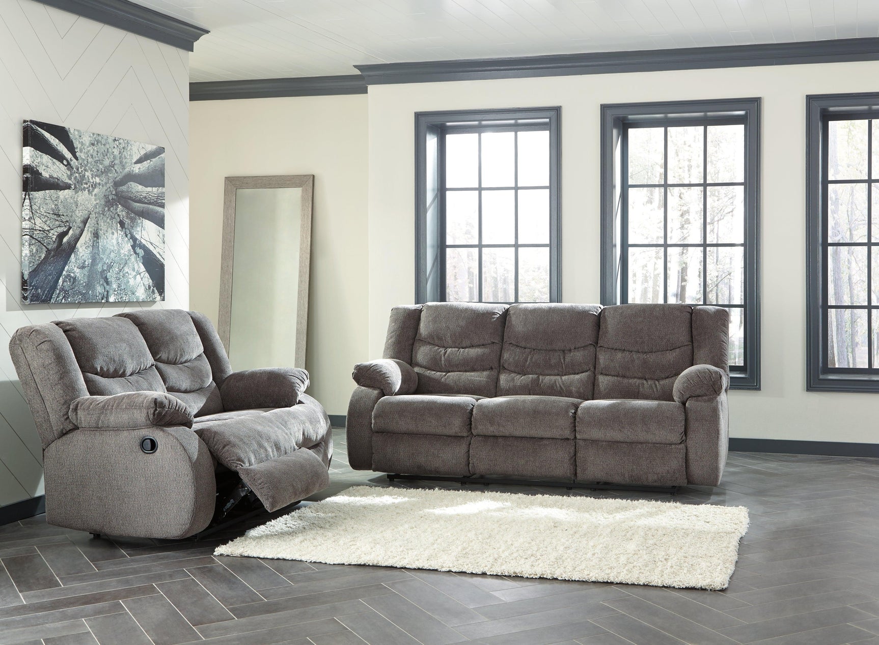 Tulen Gray Sofa And Loveseat - Ella Furniture