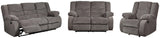 Tulen Gray Sofa, Loveseat And Recliner - Ella Furniture