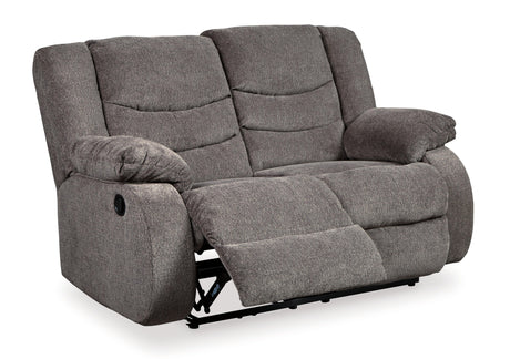 Tulen Gray Sofa, Loveseat And Recliner - Ella Furniture