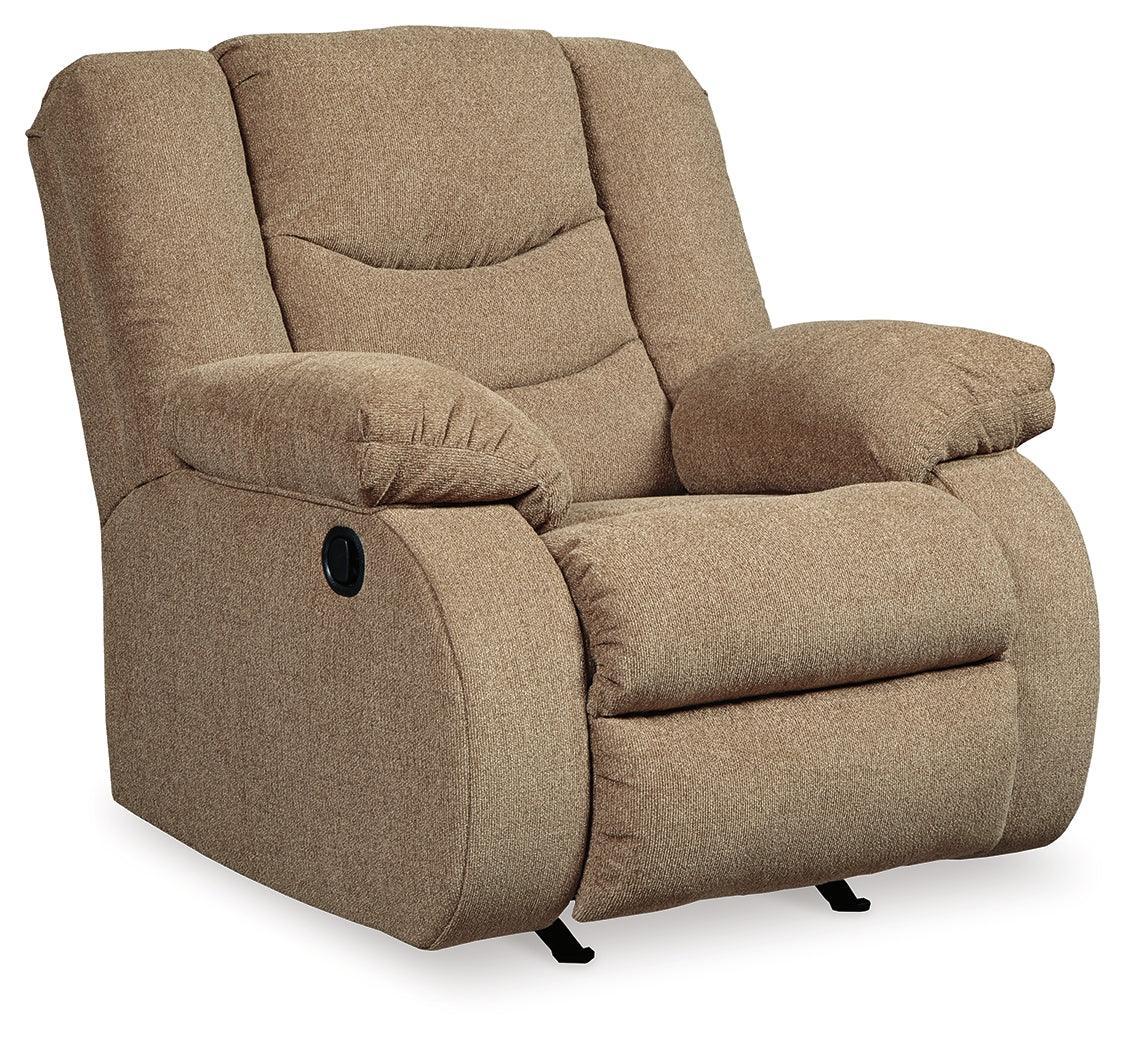 Tulen Mocha Sofa, Loveseat And Recliner - Ella Furniture