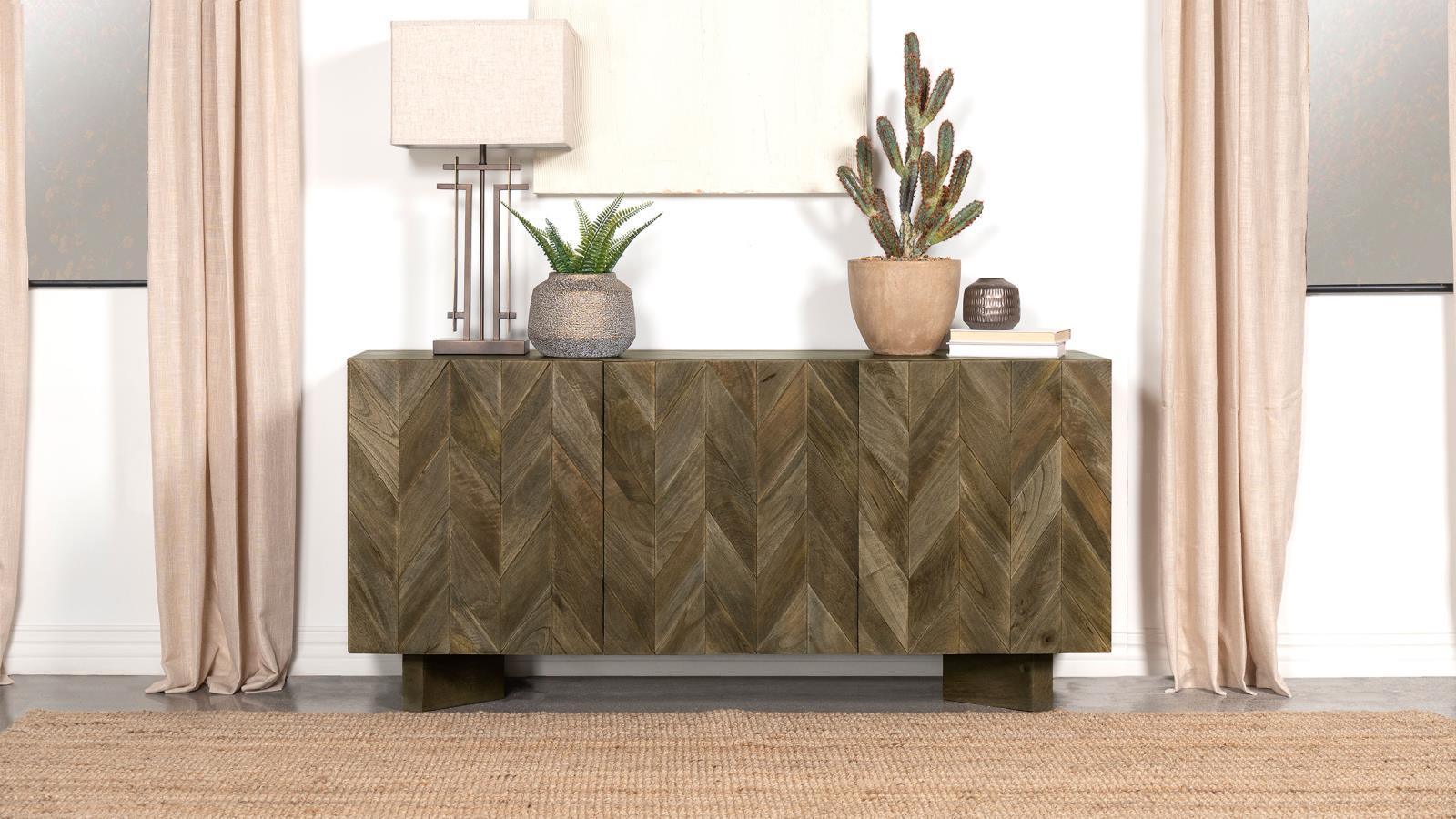 Tyler 3-Door Dining Sideboard Server Mango Brown 130515 - Ella Furniture