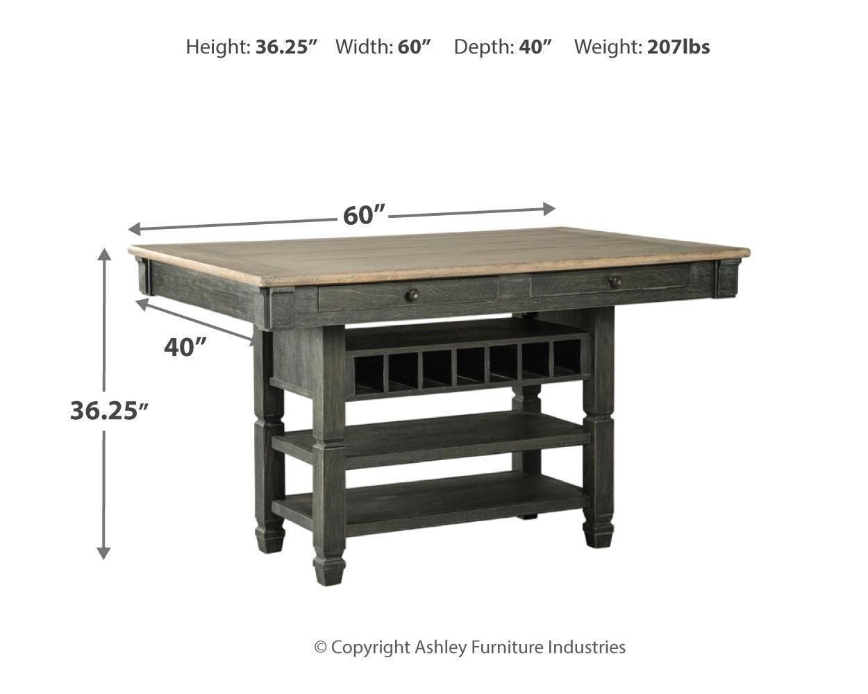 Tyler Black/gray Creek Counter Height Dining Table And 4 Barstools - Ella Furniture