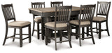 Tyler Black/gray Creek Counter Height Dining Table And 6 Barstools - Ella Furniture