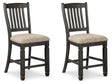 Tyler Black/grayish Brown Creek 2-Piece Bar Stool - Ella Furniture