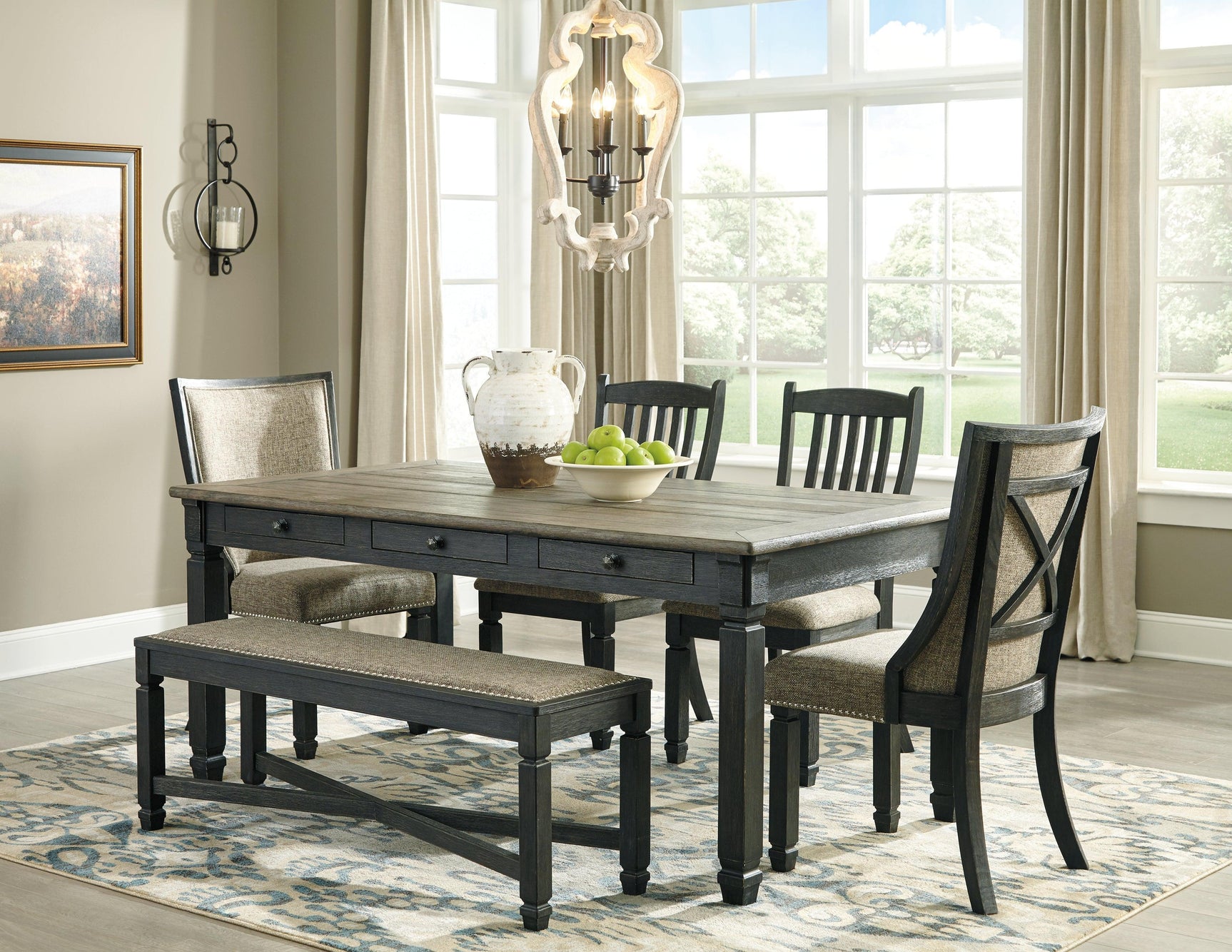 Tyler Creek Black/gray Rectangular Dining Room Set - Ella Furniture
